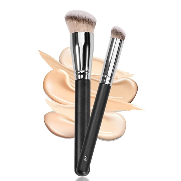 Concealer Brush & Foundation Brush for Liquid Makeup, Dense Synthetic Angled Kabuki Blending Makeup Brush, for Liquid, Cream and Setting Powder