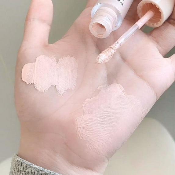 Concealer for All Skin Types, Brightening Concealer, Waterproof Sweatproof Long-Lasting Coverage, Natural Moist Texture, Easy Application with Small Brush, Redness and Yellowing Correction