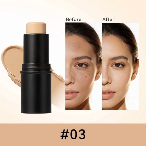 Concealer Stick 6 Colors, Full Coverage Concealer Highlighter & Contour Stick for Face, Brightener & Shadow Corrector, Creamy Buildable Makeup for Women, Travel-Friendly Makeup for Flawless Skin