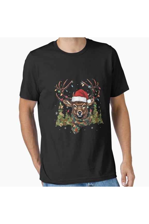 Concealment Antlered Fawn Lights Design Essential Holiday Apparel Unisex T-Shirt, up to Size 5XL