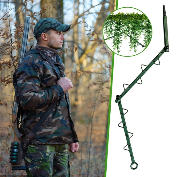 Concealment Stand Adjustable Green Metal Field Support Bracket Foldable Tactical Camo Rack Lightweight Outdoor Hunting Accessory For Natural Foliage Concealment & Field Observation(Camouflage-100CM)