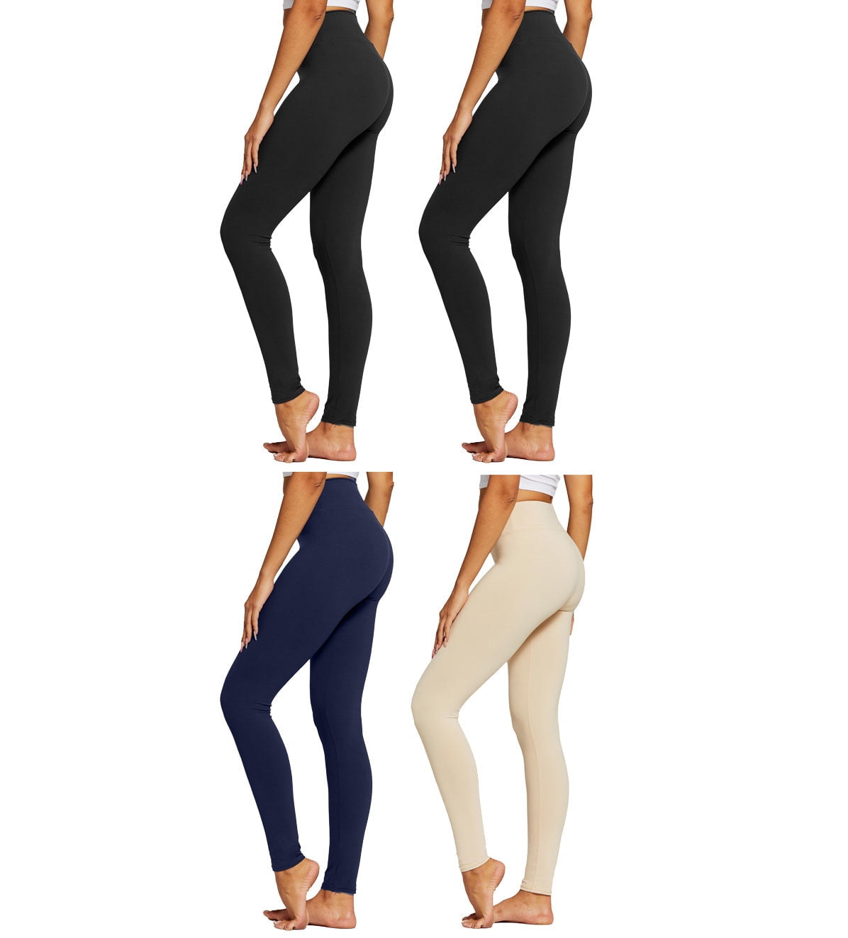 Conceited Women's Chloe High Waist Ultra Soft Basic Yoga Leggings - Pack of  4 