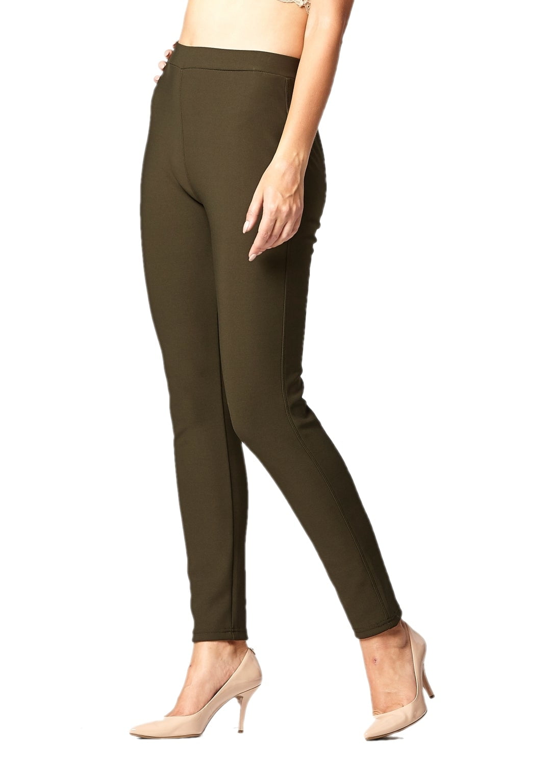 Conceited Women's Classic High Waist Stretch Ponte Pants - Dressy Leggings  with Butt Lift 