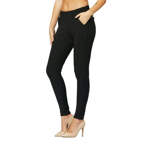 Conceited Women's Energize Stretch Ultra Soft Ponte Dress Pants with Pockets and Belt Loops