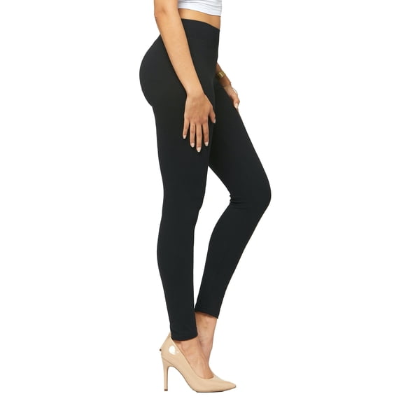 Conceited Women's Lola Stretch Soft Cotton Leggings with High Yoga Waistband