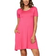 thumbnail image 1 of Conceited Women's Riley Casual Tshirt Dress with Pockets & Short Sleeve, 1 of 5