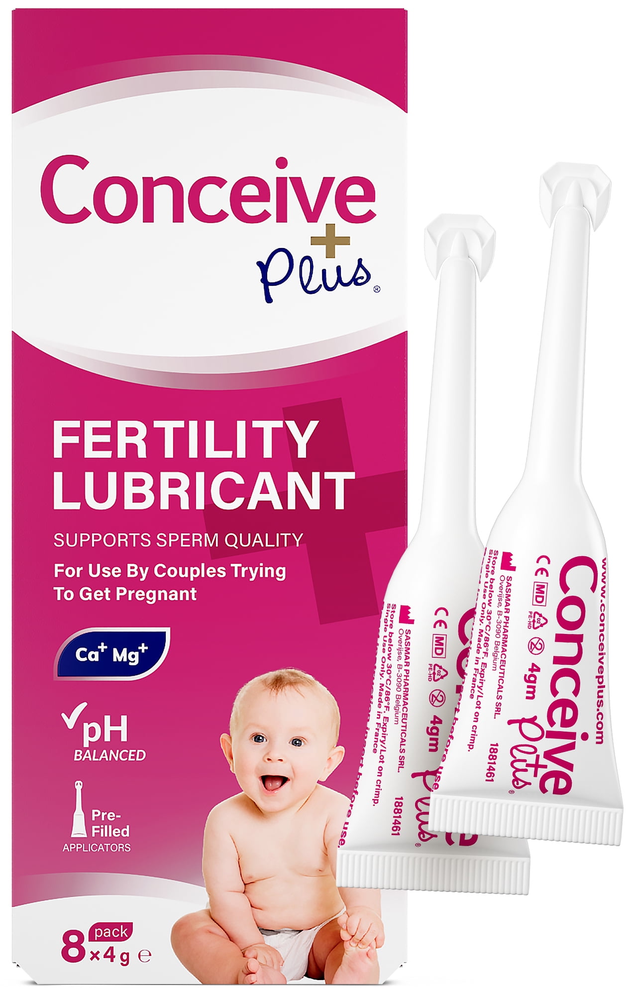 Conceive Plus Fertility Lubricant | Pre-Filled Vaginal Moisturizer Applicators | for Trying-to-Conceive Couples Lubricant | 8ct