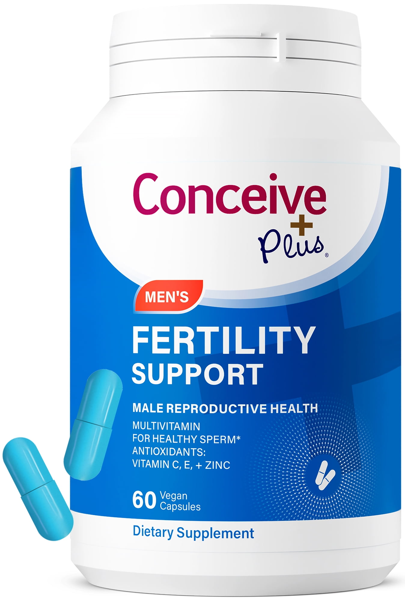 Conceive Plus Men's Fertility Support Supplement, with Zinc, Vitamin D & CoQ10 - 60 Capsules