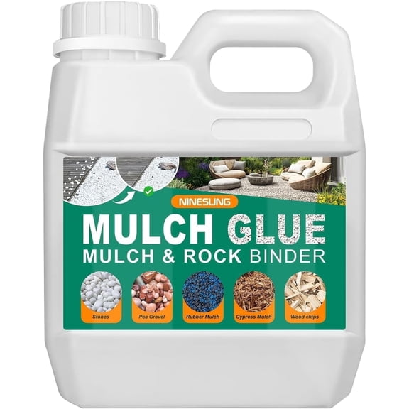 Concentrated Strong Mulch Adhesive, Quick-Drying Non-Toxic Mulch Mixture for Rock and Gravel Debris Landscape Rock Adhesive (20 oz.)