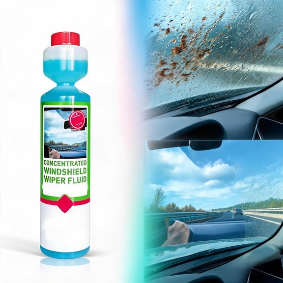 Concentrate Windshield Wiper Fluid, High Efficiency Auto Glass Cleaner, Car Window Washer Fluid for Streak Free Safe Driving 270ml