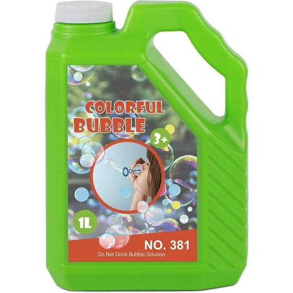 Concentrated Bubble Solution, 1 L/ 33.8 OZ Refill for Bubble Machines, Giant Wands, and Blowers - Up to 2.5 Gallons for Kids' Birthday Parties