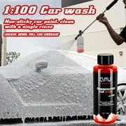 Concentrated Car Shampoo, Super Foam Automotive Cleaner, Strong Decontamination Wash Soap, Multi-Purpose Vehicle Cleaner for Tires, Rims, Glass, Safe on All Surfaces, High-Foaming Formula