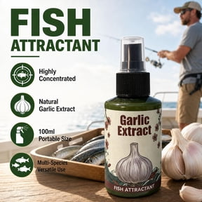 Concentrated Fish Attractant Liquid, 100ml Garlic Scent Fish Scent for Baits, High Potency Bait Enhancer plus Trout Bass Panfish Lure Accessory, Essential Fishing Gear in Freshwater Outdoor Lake