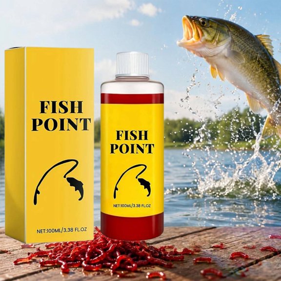 Concentrated Fish Attractant Liquid, 100ml Red Worm Liquid, Freshwater Fishing Bait Additive,enhances Scent & Improves Bite Response, Fish Attract Schools