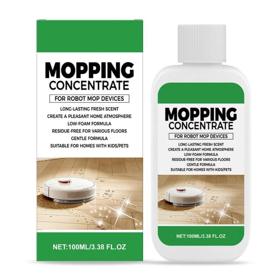 Concentrated Floor Cleaner with Polyethylene Wax for Wood Floors, 100ml Bottle for Robot Mops