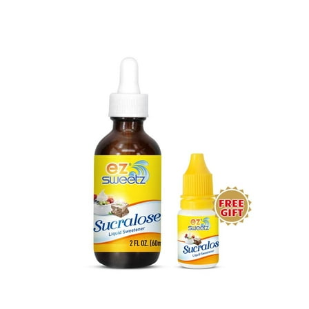 Concentrated Liquid Sucralose Sweetener, 2OZ/60mL (1450 Servings) | One Travel Size Bottle 0.34OZ/10mL (240 Servings)
