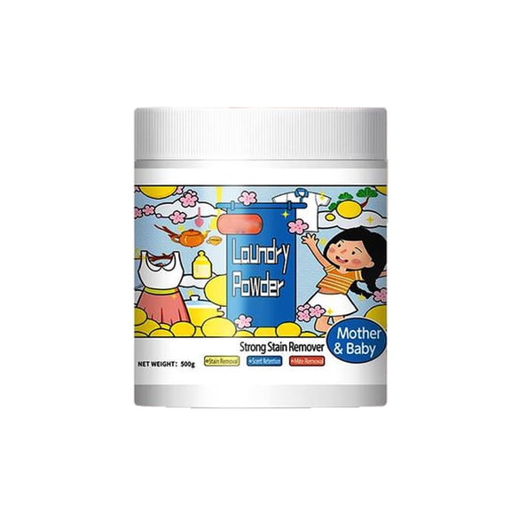Concentrated Oxygen Bleach Stain Remover Powder, Chlorine-Free Laundry Booster for Tough Stains, 500g Laundry Detergent Additive for Whites and Colors, Removes Sweat Oil Fruit Food Stains