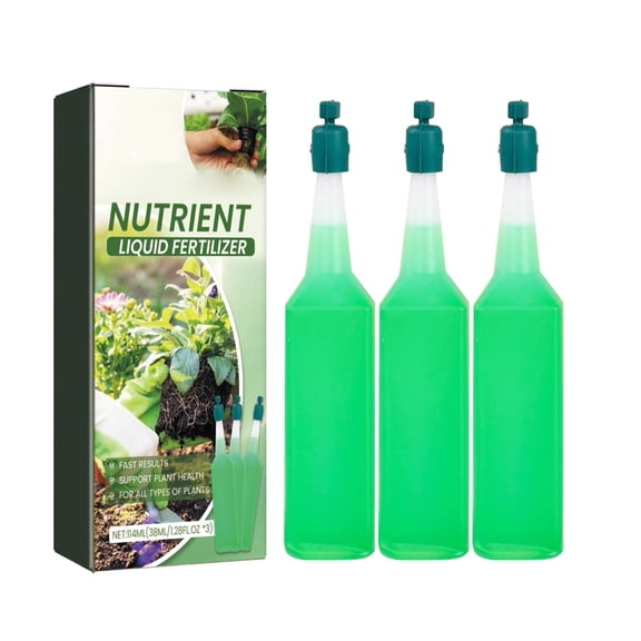 Concentrated Plant Nutrient Solution, Three 38ml Bottles of Liquid Fertilizer for Flowers, Succulents, Vegetables and Hydroponic Growing