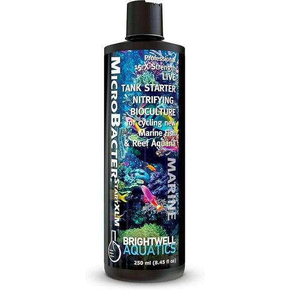 Concentrated Saltwater Nitrifying Bacteria - Quick Start Fish Tank Starter, Lift Microbe Levels & Water Filtering - Marine Aquarium Treatments, 8.45 fl oz