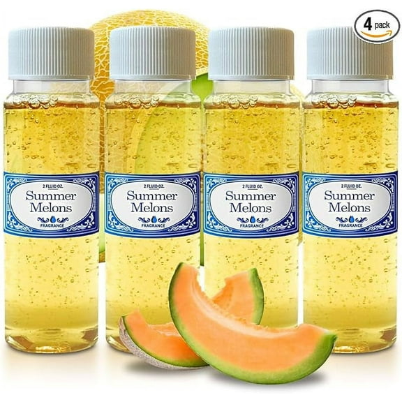 Concentrated Summer Melons 2.0 fl oz Fragrances 4 Pack, Scented Oils for Use in Water Vacuums Like Hyla, Rainbow, Sirena, Diffusers, Aromatherapy, Rainmate