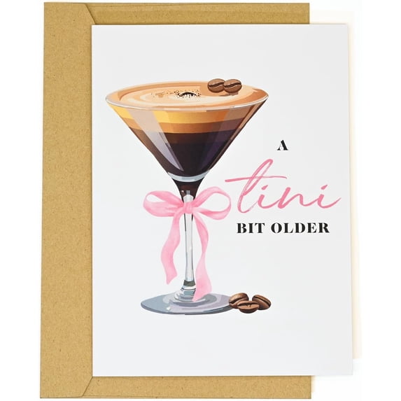 Concentrated coffee martini birthday card - funny coffee and cocktail greeting card, suitable for women, best friends, sisters, daughters, wives - slightly older birthday gifts 21 years, 25 years, 30