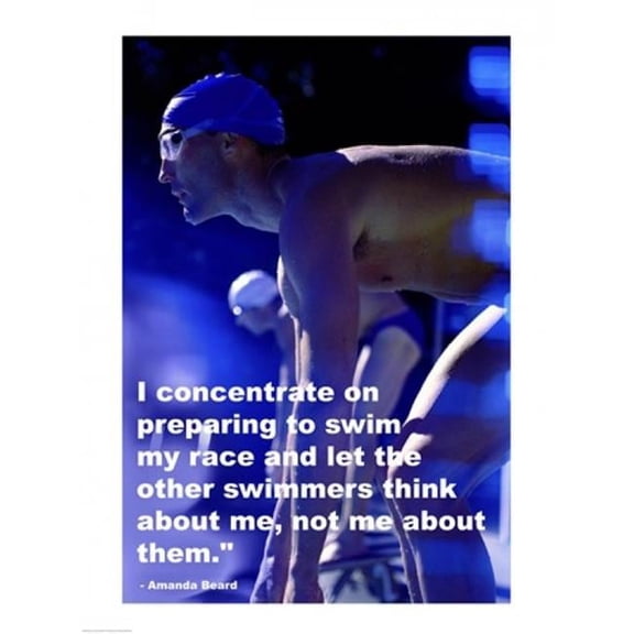 Concentration - Swimming Quote Poster Print 18 x 24