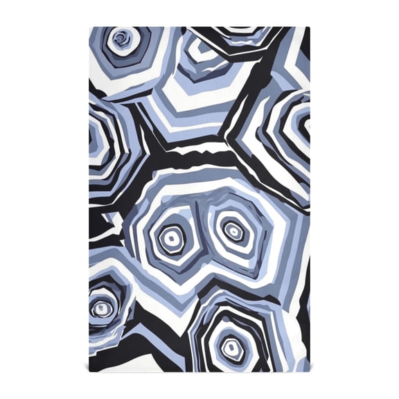 Concentric Circle Pattern Decorative Waffle Towel Kitchen Dishcloth 28x18in Multi-Use Tea Towel