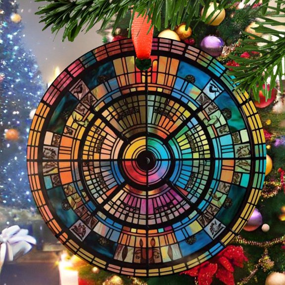 Concentric Circles Christmas Ornament, Ceramic/Acrylic Ornament, Gift for Mom, Romantic Valentine Decoration, Holiday Festival Ornament, Commemorative 2025