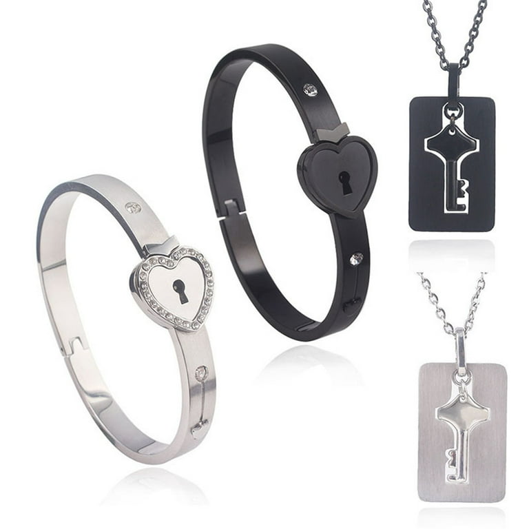 Concentric lock key couple bracelet deals