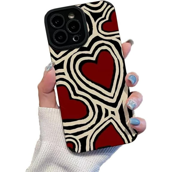 Concentric Love Heart Stripe Soft for iPhone Case (Black,iPhone 11 Pro Max)