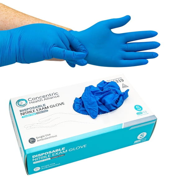 Concentric Nitrile Exam Glove Standard Cuff Length SMALL 09112876775 100 per Box