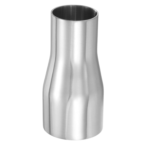 Concentric Reducer Pipe Fitting, 2"(51mm) to 1-1/2"(38mm) OD 304 Stainless Steel Butt Weld Tube Long Reducer Exhaust Pipe for Food Beverage HVAC Plumbing, Silver