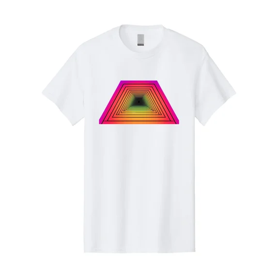 Concentric-Trapezoids Mens Graphic Tee, 100% Cotton, Casual Summer Wear