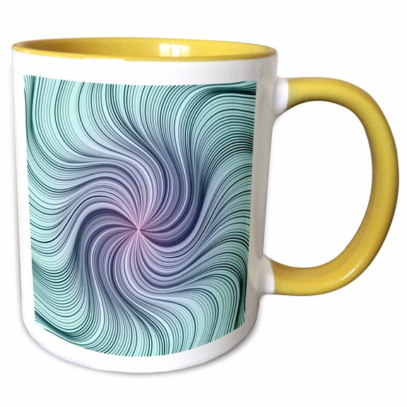 3drose, Concentric Wave Abstract Graphic Design, 11oz Two-tone Yellow Mug