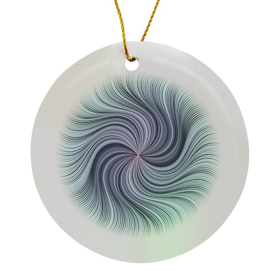 3drose, Concentric Wave Abstract Graphic Design, Circle Porcelain Ornament