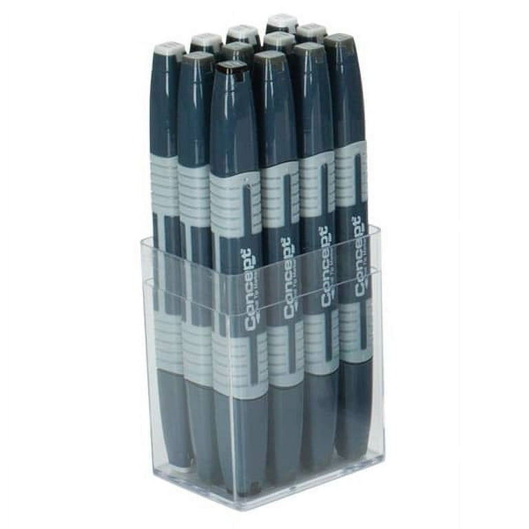 Concept 12 Pc Cool Grey Dual Tip Art Markers Set, Artist Coloring