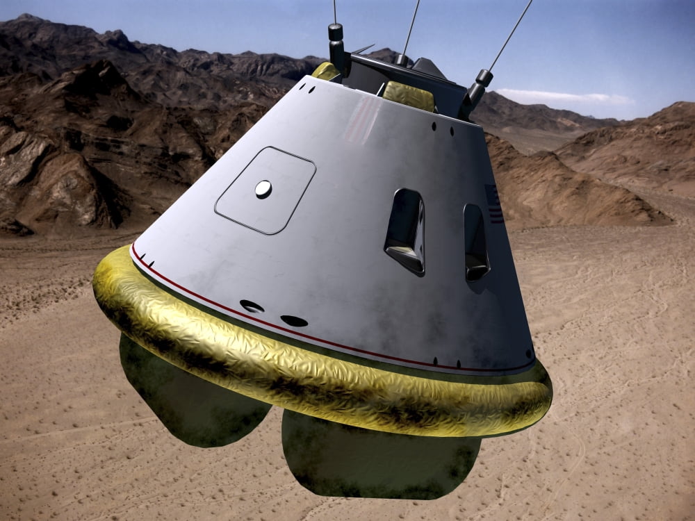 Concept of a crew exploration vehicle as it lands on Earth Canvas Art - Stocktrek Images (32 x 24)