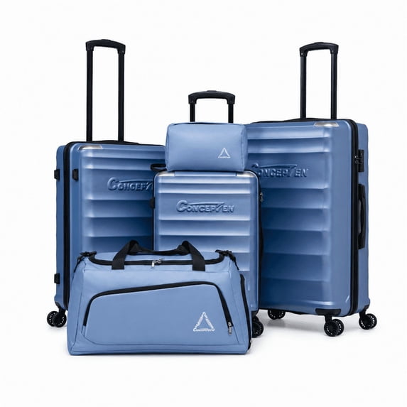 Concepten 5-Piece Hardshell Luggage Set,ABS Material Lightweight Suitcase Set with Swivel Wheels and TSA Lock,Equipped with Sports Handbag and Toiletries Bag