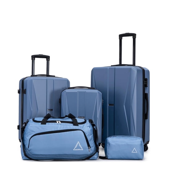 Concepten 5-Piece Hardshell Luggage Set,Lightweight Suitcase Set with Swivel Wheels and TSA Lock,Equipped with Sports Handbag and Toiletries Bag