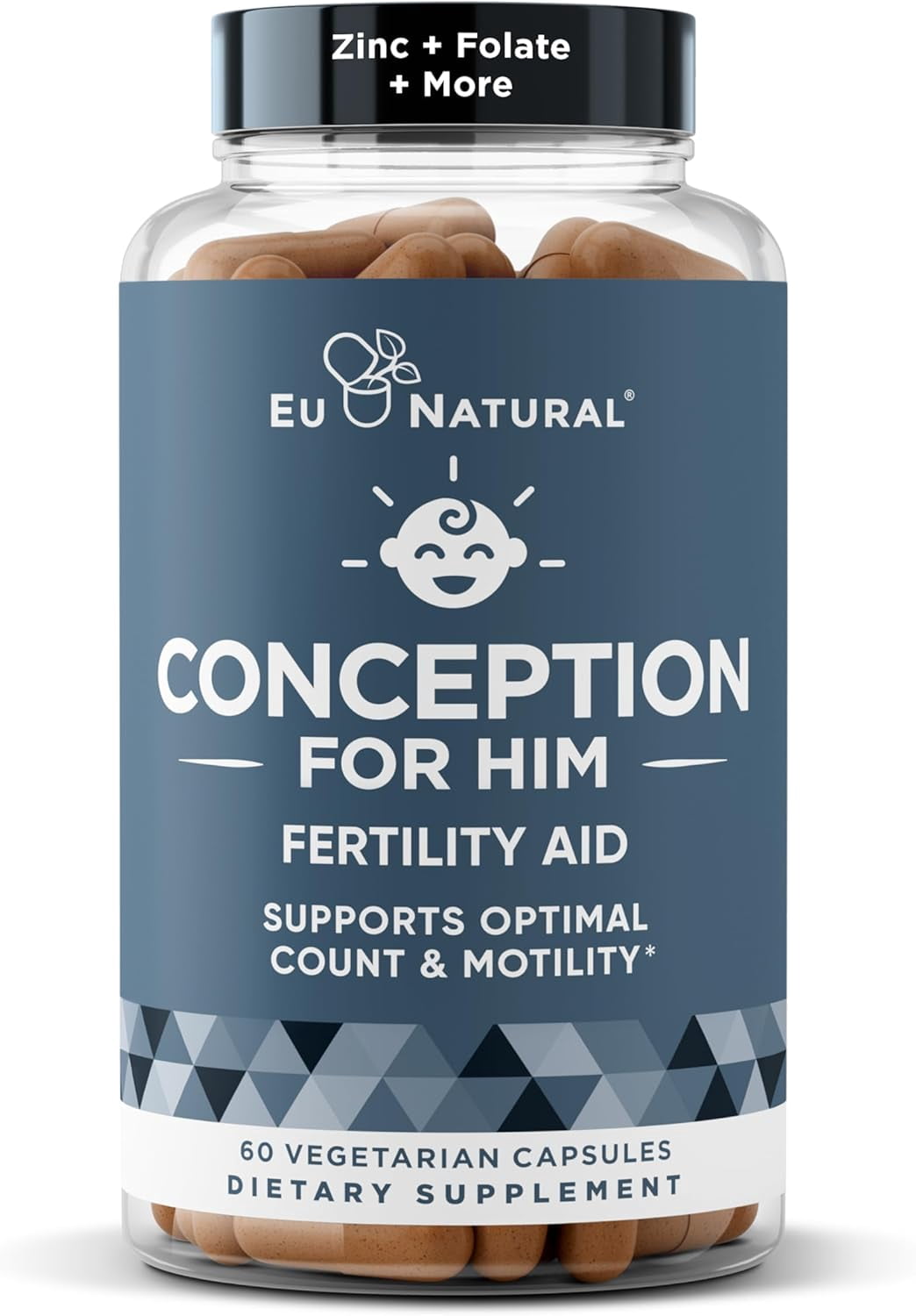 Men Fertility Supplements  Male Optimal Count & Healthy Volume Production  Zinc, Folate, Ashwagandha Pills  60 Vegetarian Soft Capsules