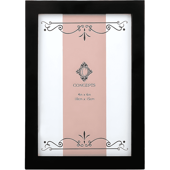 Concepts 4x6 Black Metal Picture Frame French Classic Photo Frames for Family - Elegant Wall Frame and Tabletop Décor