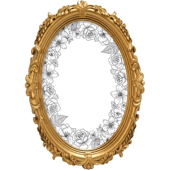 Concepts 4x6 Gold Picture Frames ,Scroll Oval Resin Photo Frames with Baroque Scroll Detail | Vintage Ornate Frames for Tabletop Display