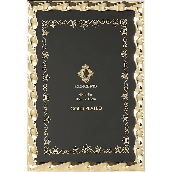 Concepts 4x6 Gold Metal Picture Frames Twist Textured  Family Photo Frames - Tabletop and Wall Decor
