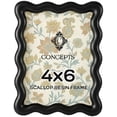 thumbnail image 1 of Concepts 4x6 Picture Frames Black Scallop Resin Photo Frames with Tempered Glass – Tabletop or Wall Display, Home Décor Family Picture Frames, 1 of 6