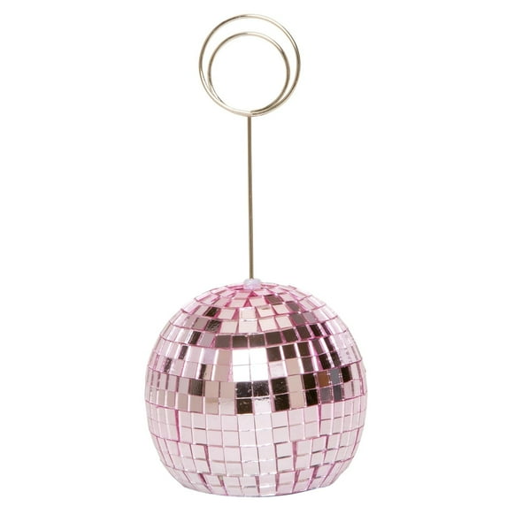 Concepts Disco Ball Photo Holder Set – Mirrored Card Stand with Clip for Table Numbers, Place Cards, and Photos – Sparkling Multicolor Party, Wedding, Home, or Office Desk Décor