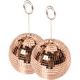 thumbnail image 1 of Concepts Disco Ball Photo Holder Set – Mirrored Card Stand with Clip for Table Numbers, Place Cards, and Photos – Sparkling Multicolor Party, Wedding, Home, or Office Desk Décor, 1 of 11