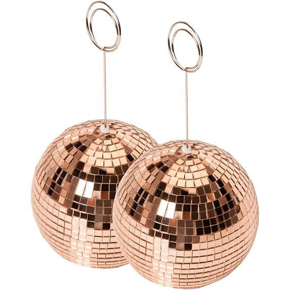 Concepts Disco Ball Photo Holder Set – Mirrored Card Stand with Clip for Table Numbers, Place Cards, and Photos – Sparkling Multicolor Party, Wedding, Home, or Office Desk Décor