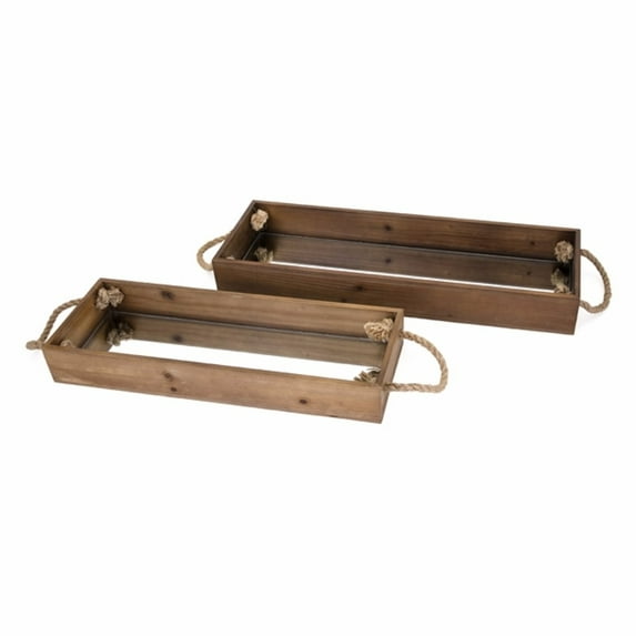 Concepts Eden Wood Decorative Trays - Set Of 2