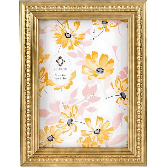 Concepts Gold 4x6 Ornate Vintage Resin Frame with HD Glass, Wall/Tabletop