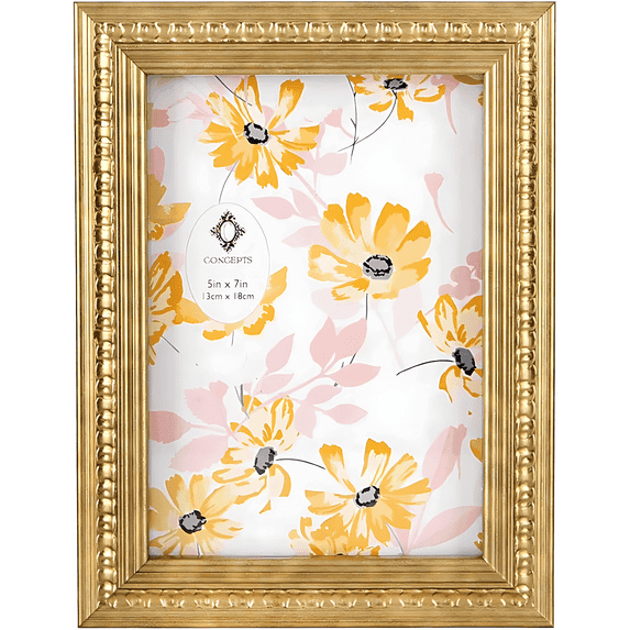 Concepts Gold 4x6 Ornate Vintage Resin Frame with HD Glass, Wall/Tabletop
